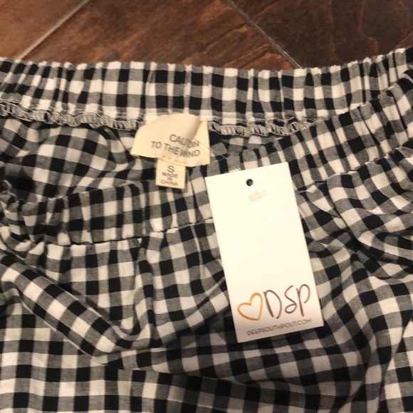 NWT Black/white Gingham Checkered Top - Picture 5 of 6